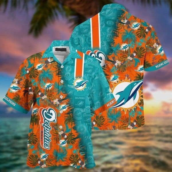 Miami Dolphins Hawaiian Shirt Men's Aloha Shirt Merch NFL Dolphins Gifts For Fans-1