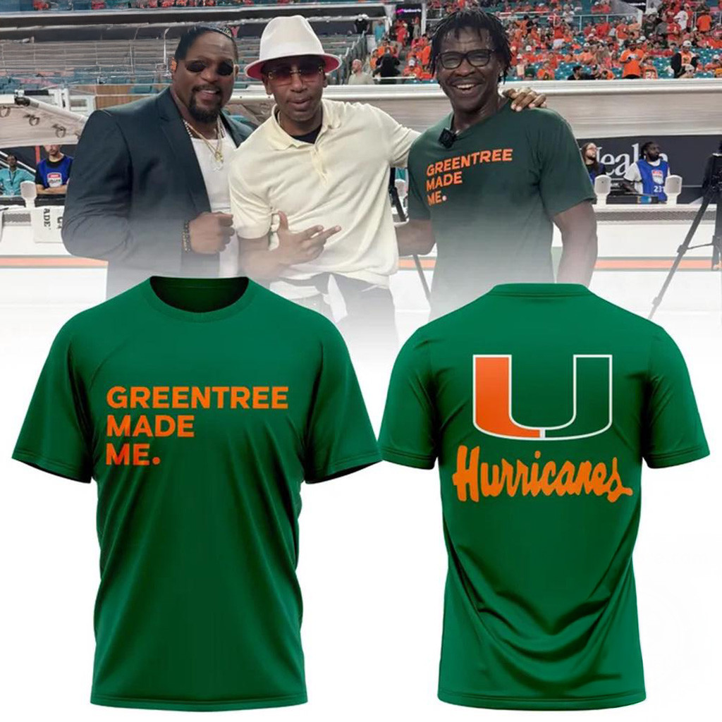 Miami Hurricanes Football Greentree Made Me Black T-Shirt Fan Merch Gift For Him-1