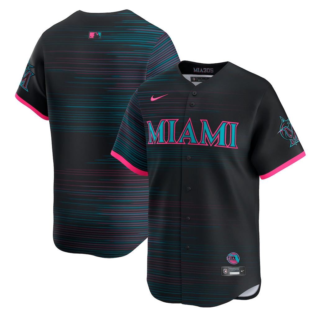 Miami Marlins Nike 2025 City Connect Limited Jersey - Black-1 Miami Marlins Nike 2025 City Connect Limited Jersey - Black-1