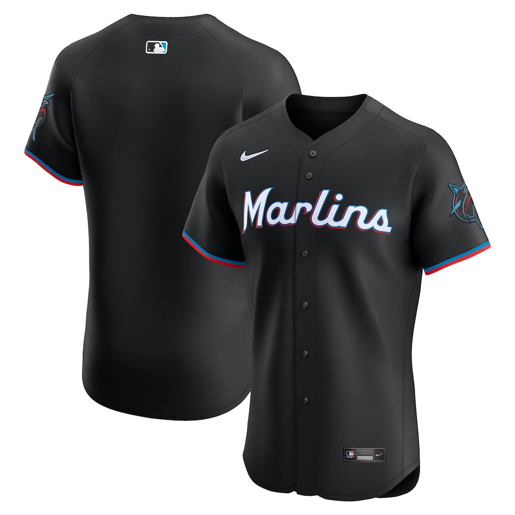 Miami Marlins Nike Alternate Elite Jersey - Black-1