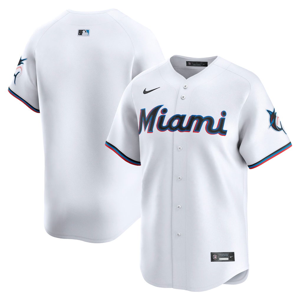 Miami Marlins Nike Home Limited Jersey - White-1