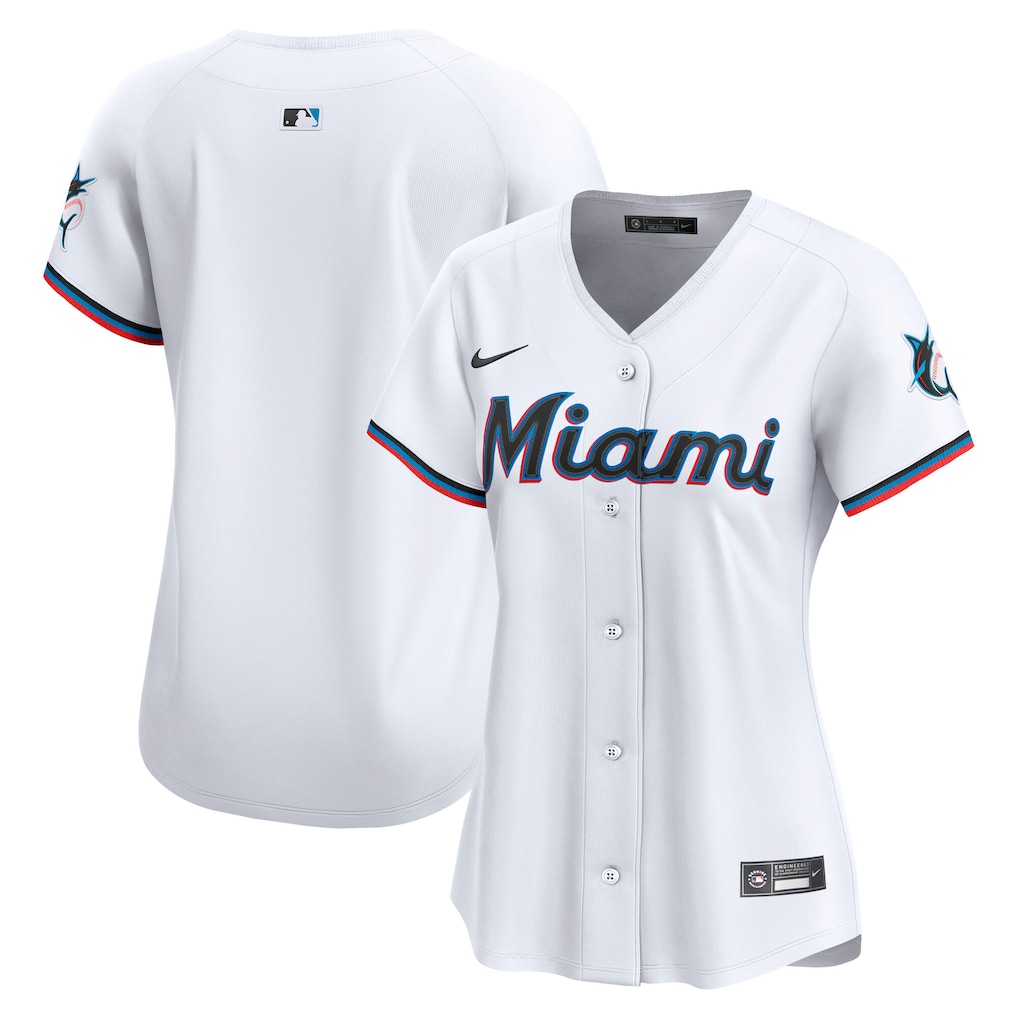 Miami Marlins Nike Women's Home Limited Jersey - White-1