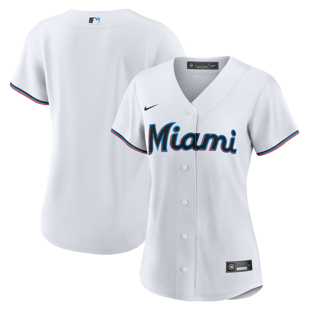 Miami Marlins Nike Women's Replica Team Jersey - White-1