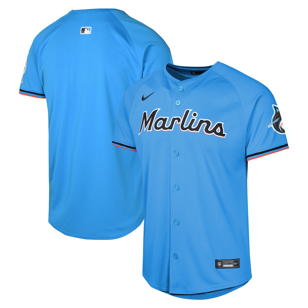 Miami Marlins Nike Youth Alternate Limited Jersey - Blue-1