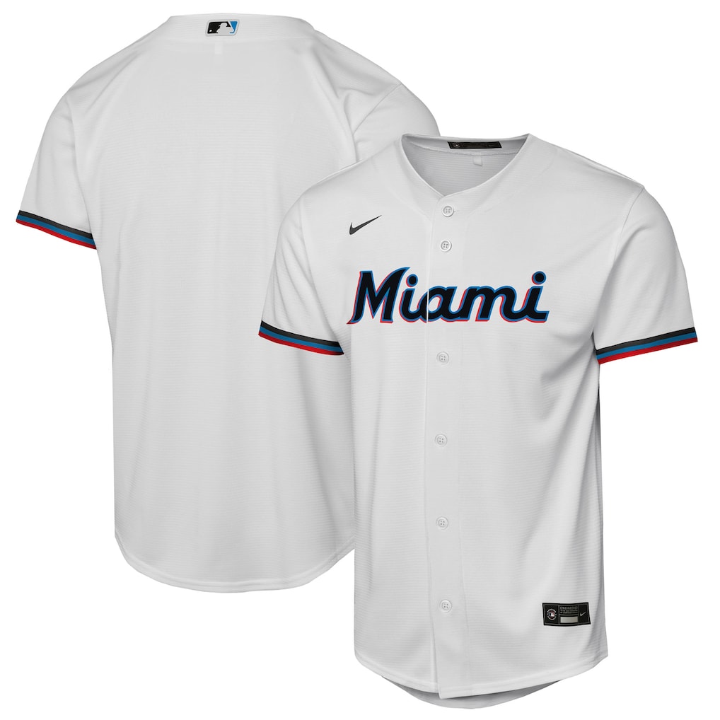 Miami Marlins Nike Youth Home Replica Jersey - White-1