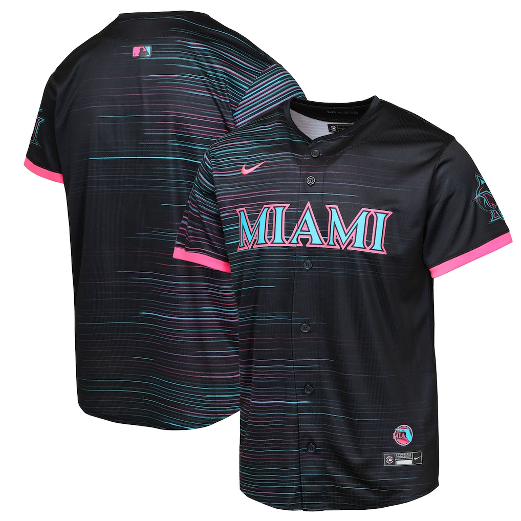 Miami Marlins Youth 2025 City Connect Limited Jersey - Black-1