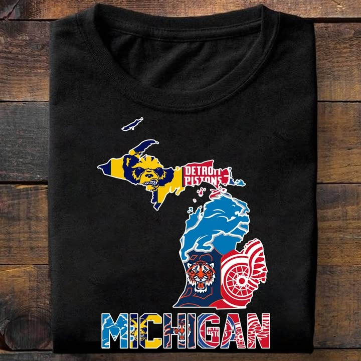 Michigan City Sport Teams Logo T-Shirt Gifts For Michigan Sport Teams Lovers Fans-1