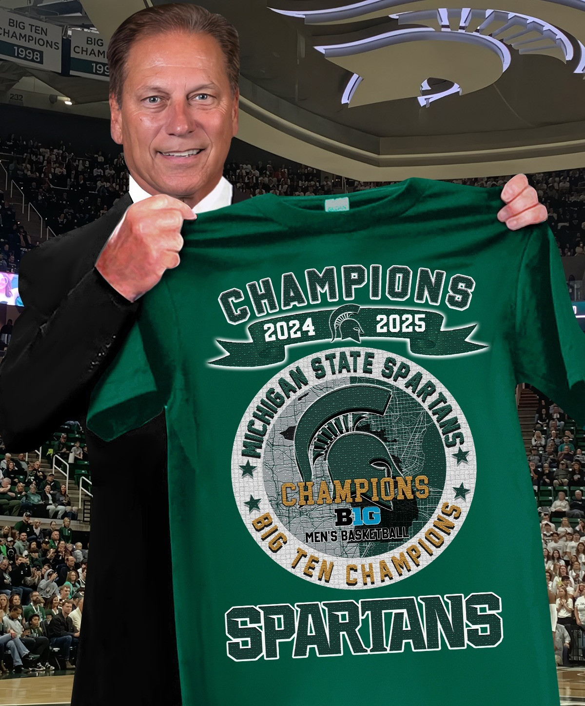 Michigan State Spartans Big Ten Champions 2024 2025 Shirt Mens basketball Fan Merch Gift-1