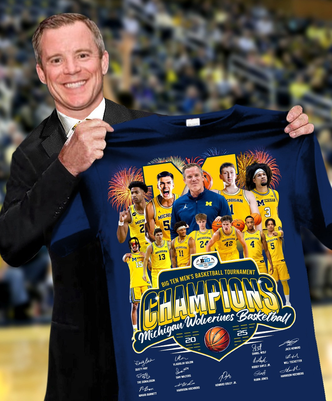 Michigan Wolverine Big Ten Men's Basketball Tournament Champions Shirt Merch Fan Gifts-1 Michigan Wolverine Big Ten Men's Basketball Tournament Champions Shirt Merch Fan Gifts-1