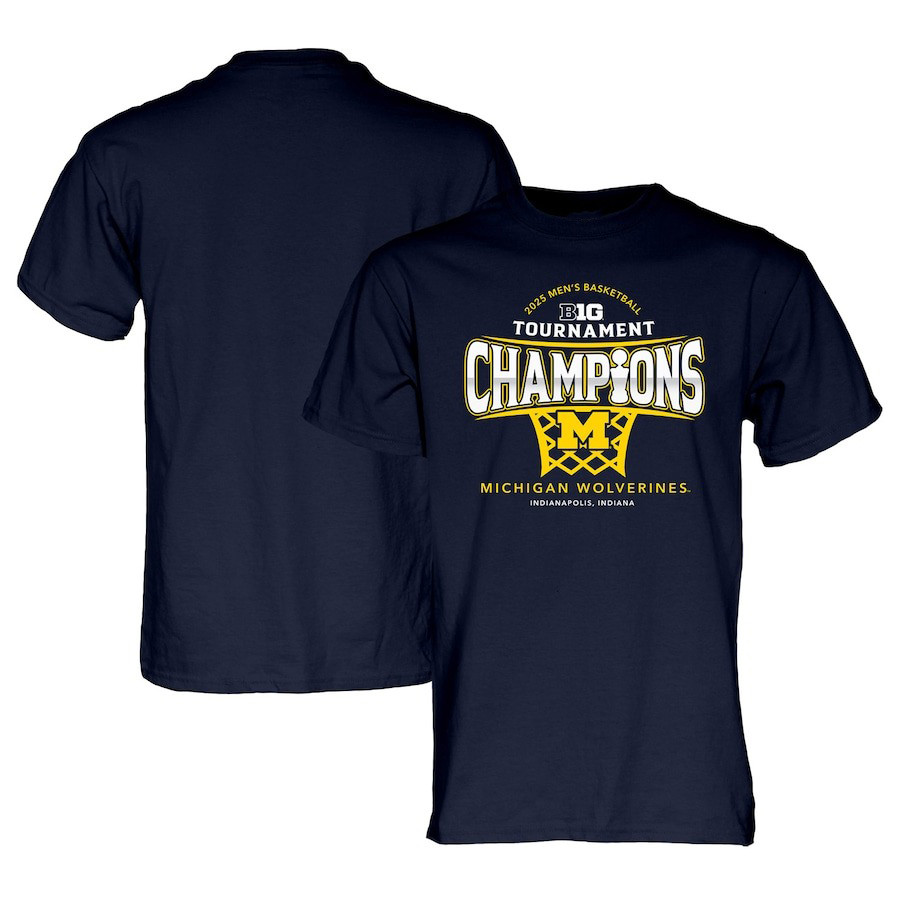 Michigan Wolverines 2025 Big Ten Men's Basketball Champions Tee Shirt Best Gifts For Fans-1