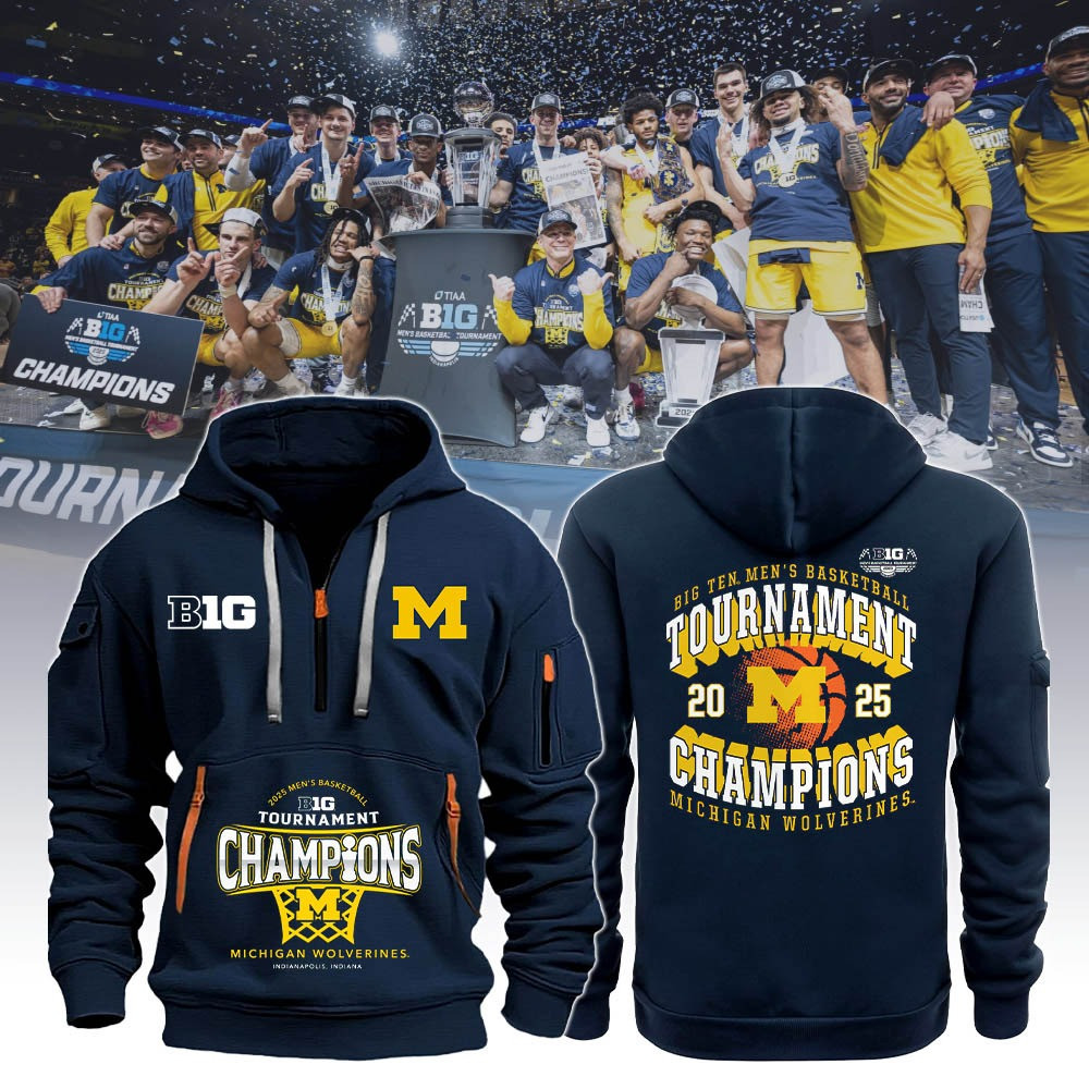 Michigan Wolverines Big Ten Champions 2025 Shirt Men's Basketball Championship Fan Clothing-1 Michigan Wolverines Big Ten Champions 2025 Shirt Men's Basketball Championship Fan Clothing-1