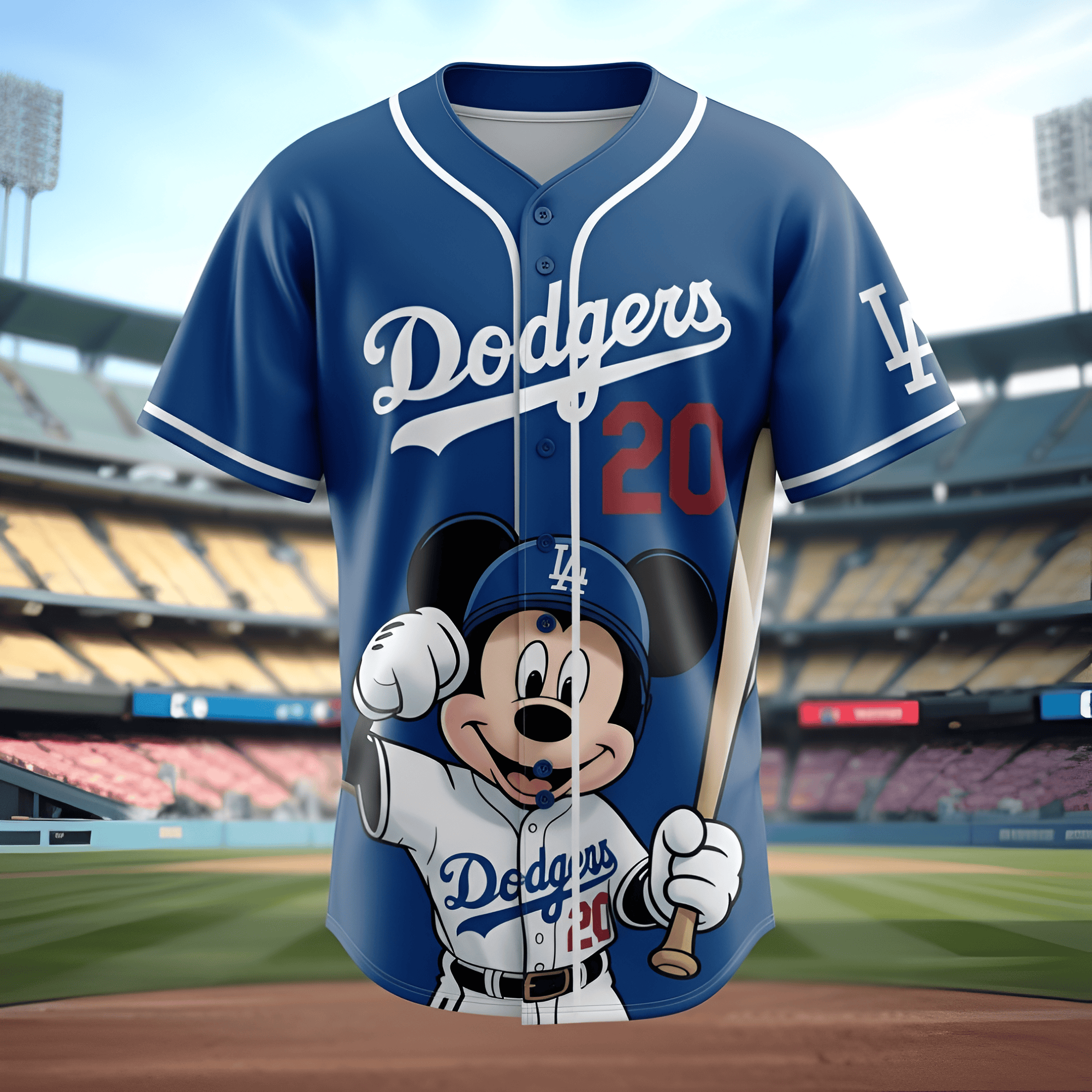 Mickey Mouse X LA Dodgers Baseball Jersey Game Day Clothing LA Dodgers Merch Fans Gifts-1