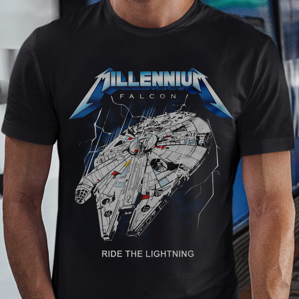 Millennium Falcon Ride The Lightning Shirt Metal Rock The Galaxy Star Wars Fan Gifts-1