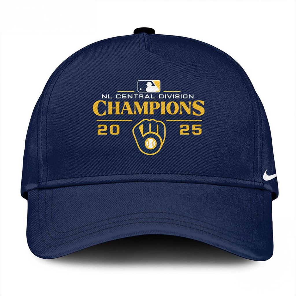 Milwaukee Brewers 2025 NL Central Division Champions Hat Milwaukee Brewers Merch Fan Gifts-1