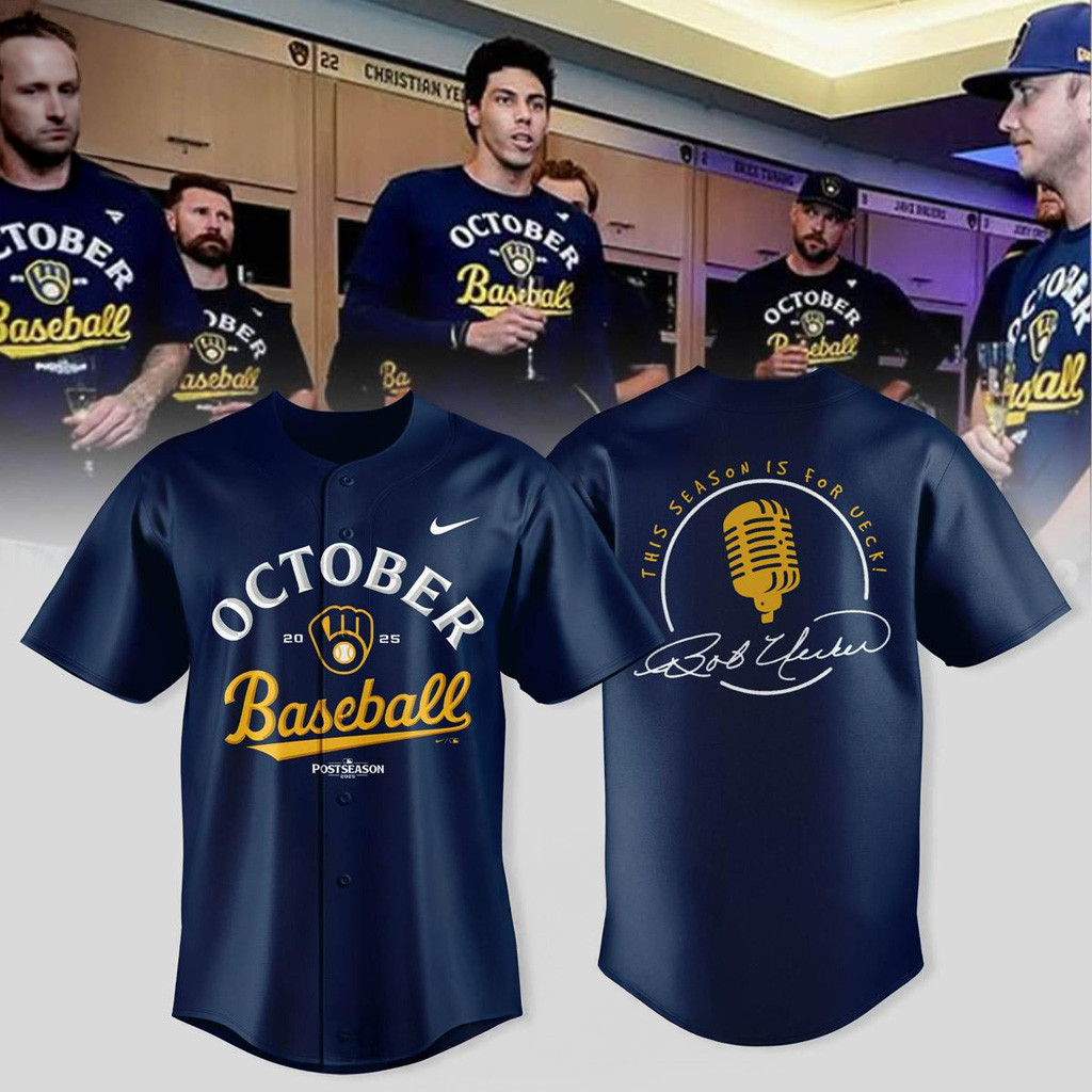 Milwaukee Brewers 2025 October Ready Postseason Baseball Jersey Brewers Merch Gift For Fans-1