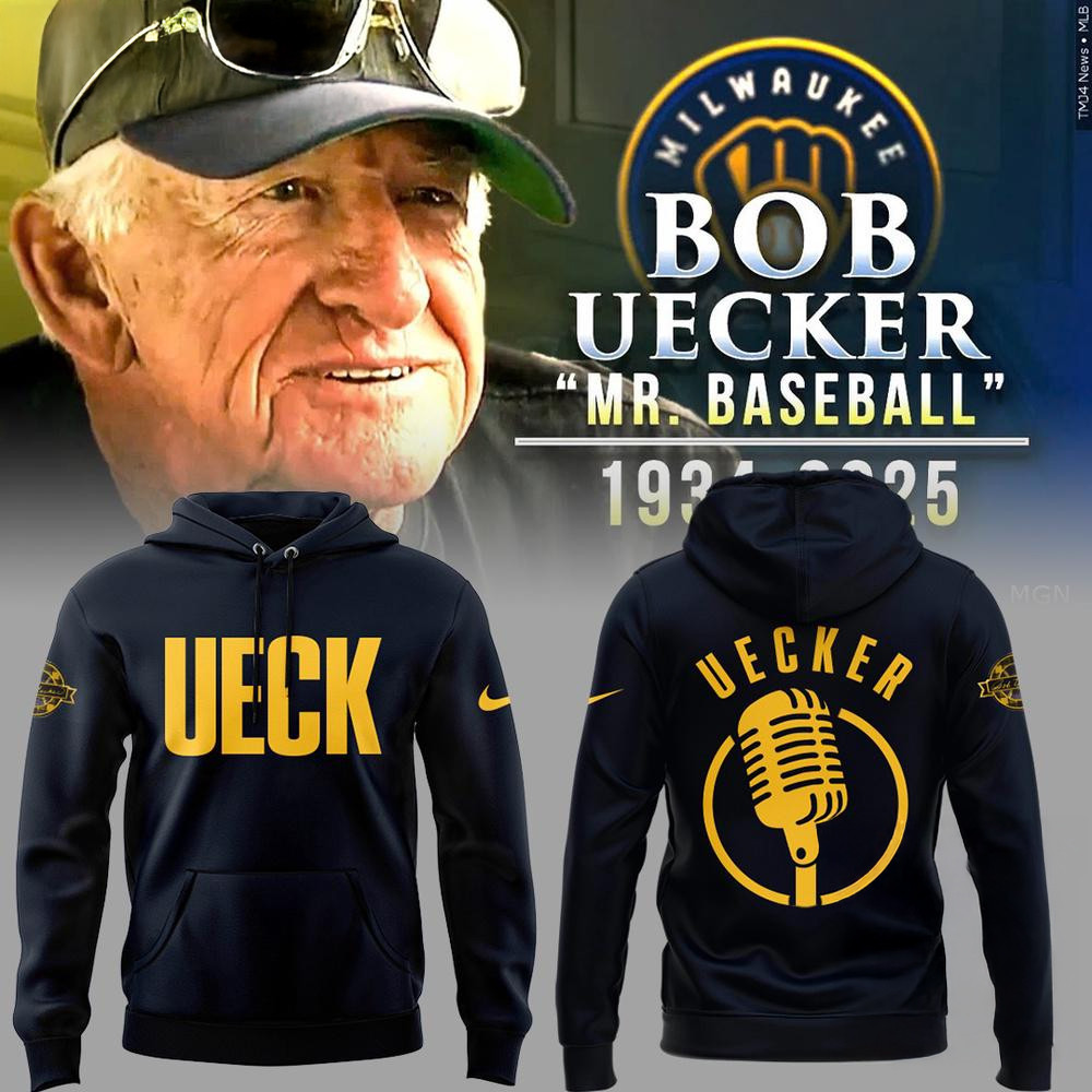 Milwaukee Brewers Remembering Bob Uecker Mr. Baseball Black Hoodie Gifts For Baseball Lovers-1