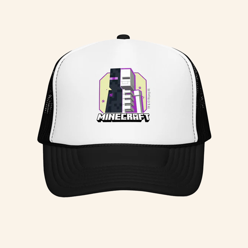 Minecraft Merch Minecraft Enderman Skeleton Trucker Hat Gifts For My Husband-1