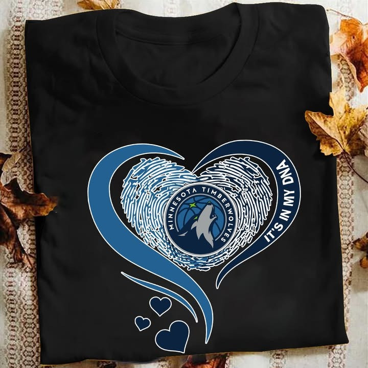 Minnesota Timberwolves Heart It's In My DNA T-Shirt Basketball Lovers Fan Gifts For Dad-1