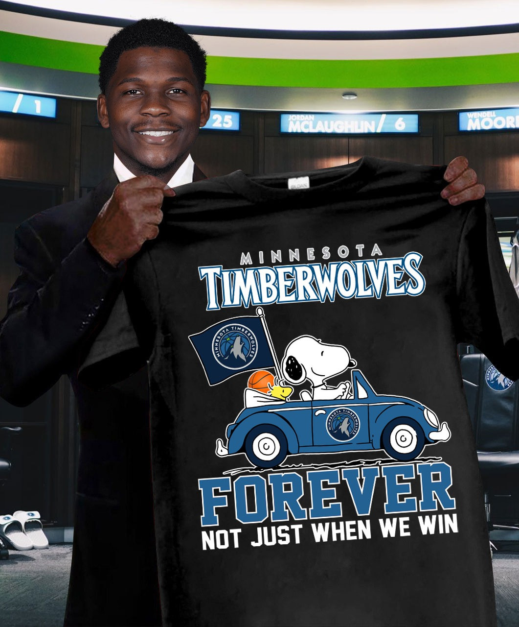 Minnesota Timberwolves Snoopy Forever T-Shirt Not Just When We Win Best Gifts For Fans-1