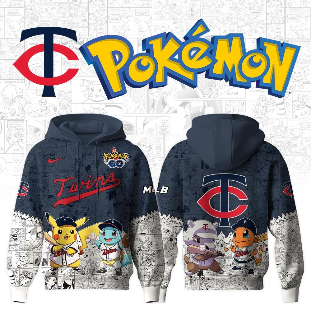Minnesota Twins X Pokemon Go Hoodie MLB Fan Merch Gifts For Baseball Lovers For Him Her-1