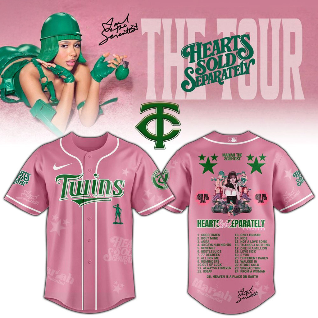Minnesota Twins x Mariah The Scientist Hearts Sold Separately Tour Jersey Twins Merch-1