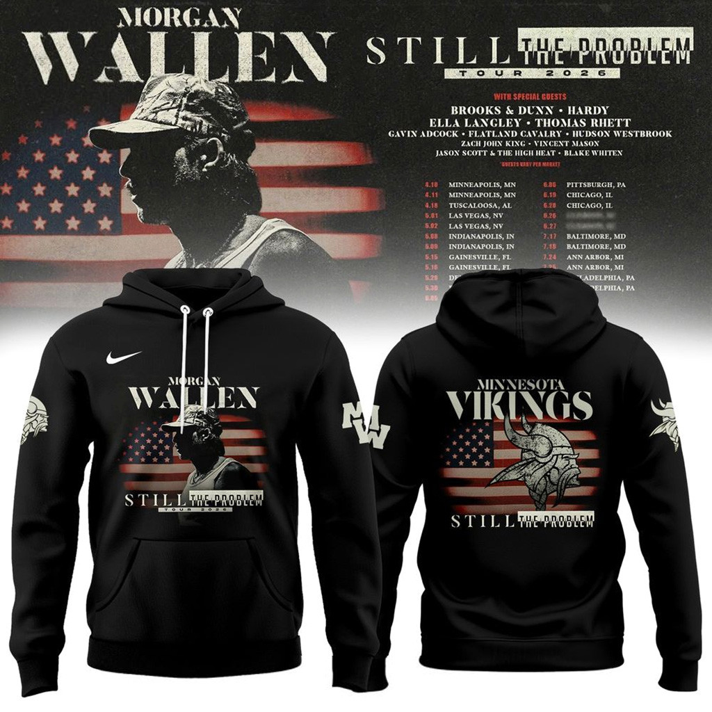 Minnesota Vikings x Morgan Wallen Still The Problem Tour 2026 Hoodie Vikings Merch Xmas Gifts-1