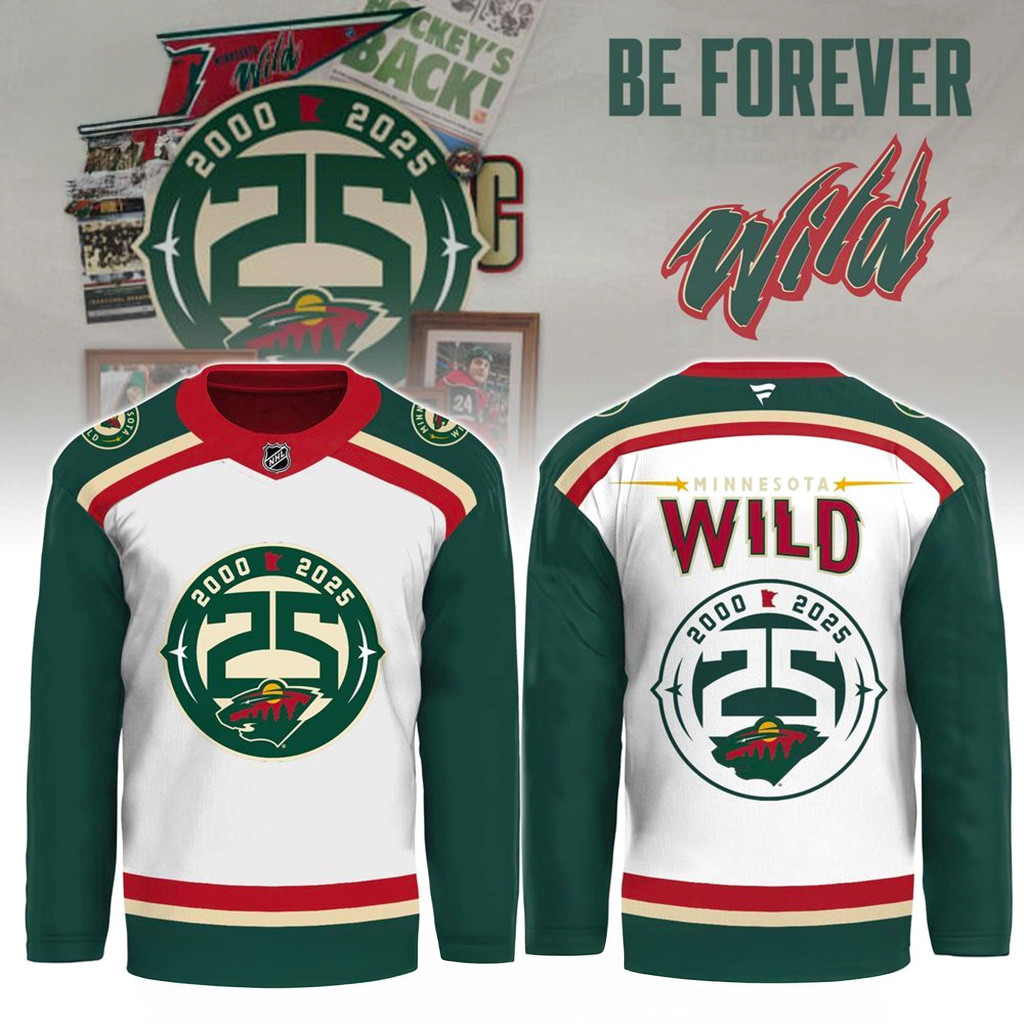 Minnesota Wild 25th Anniversary Heritage Jersey Fan Merch Best Christmas Gifts For Husband-1