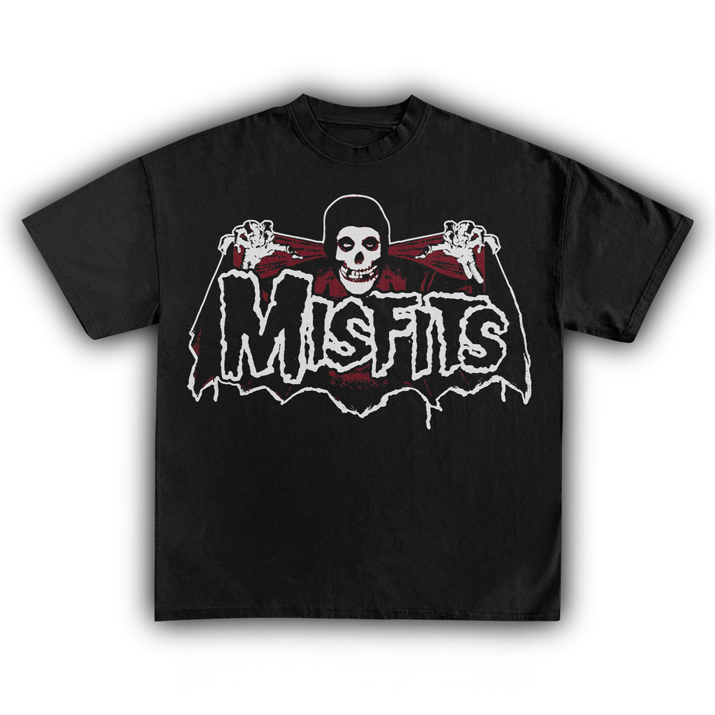 Misfits Crimson Ghost Vintage T-Shirt Black Fan Merch Presents For Music Lovers-1