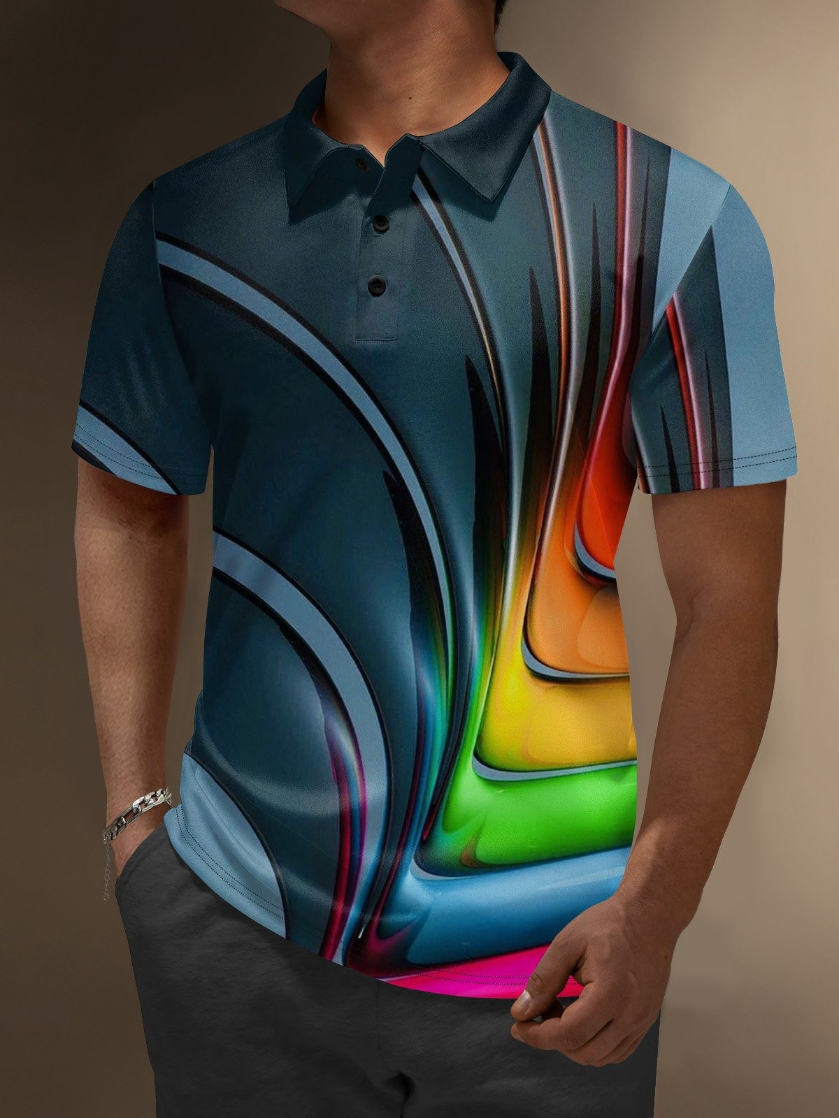 Moisture Wicking Abstract Gradient Golf Polo Shirt-1 Moisture Wicking Abstract Gradient Golf Polo Shirt-1