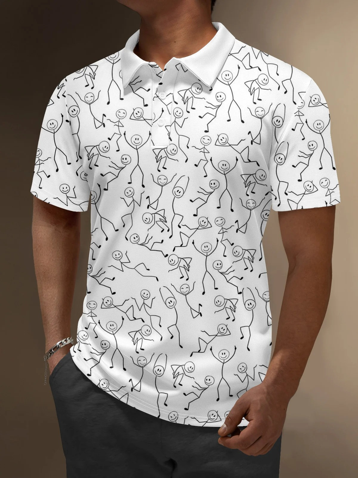 Moisture Wicking Abstract Line Drawing Of Artistic Figures Golf Polo Shirt-1 Moisture Wicking Abstract Line Drawing Of Artistic Figures Golf Polo Shirt-1
