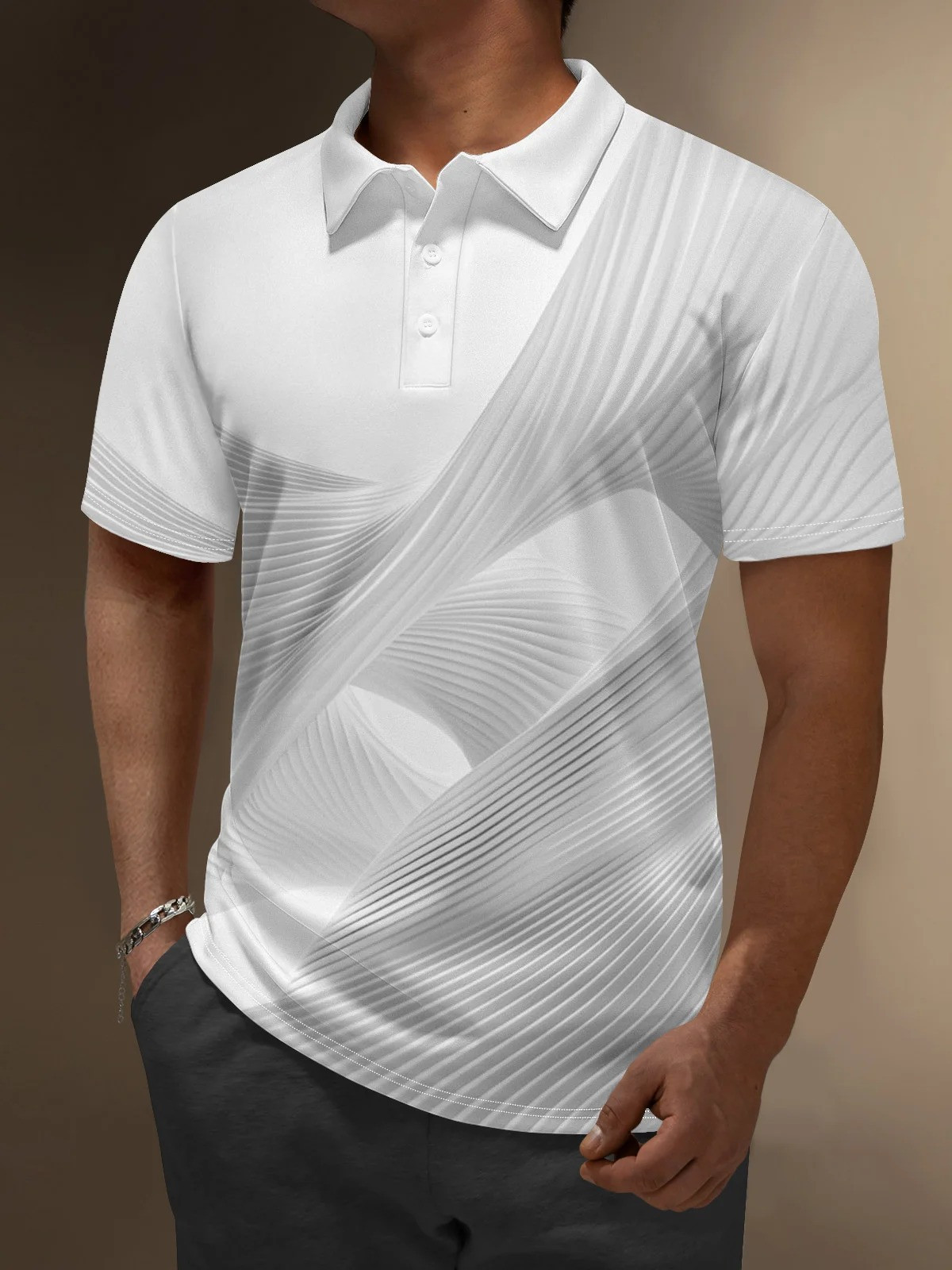 Moisture Wicking Art Abstract Lines Golf Polo Shirt-1