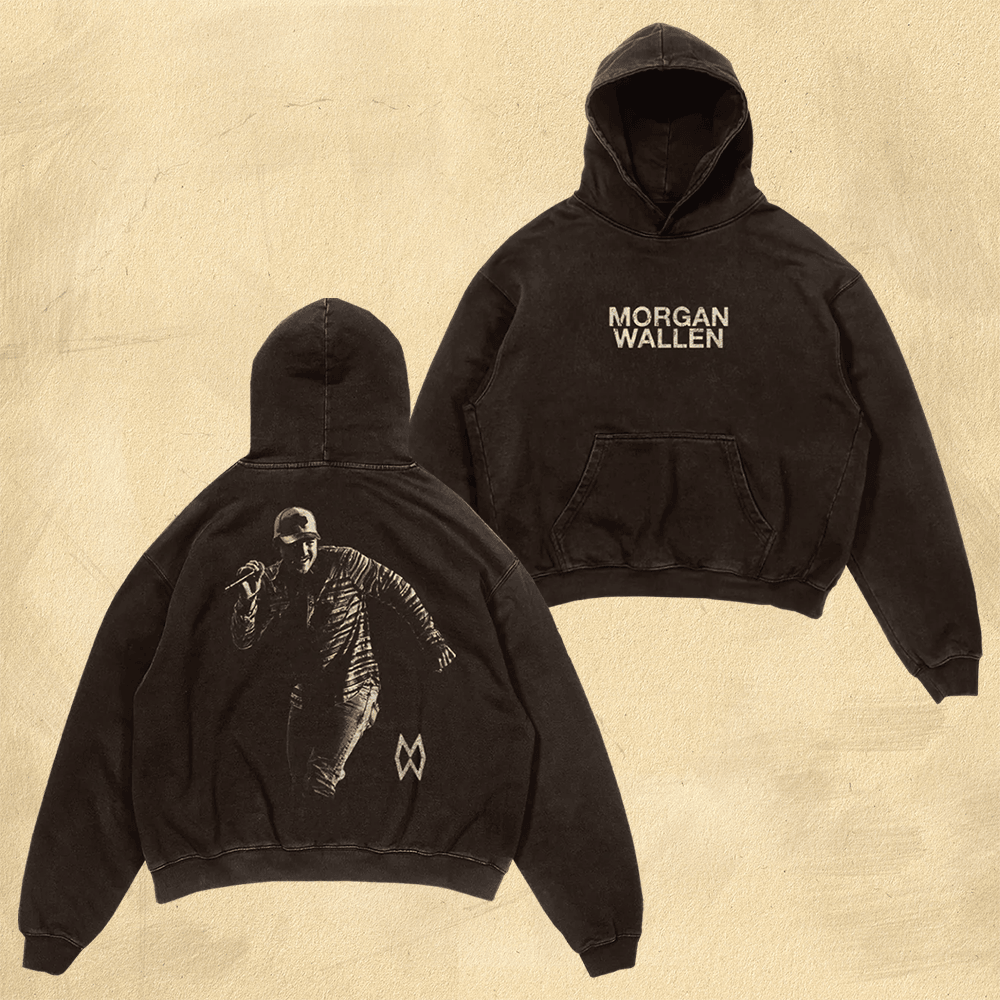 Morgan Wallen Merch Morgan Wallen Hoodie Live Photo Brown Hoodie Unique Father'sDay Gifts-1