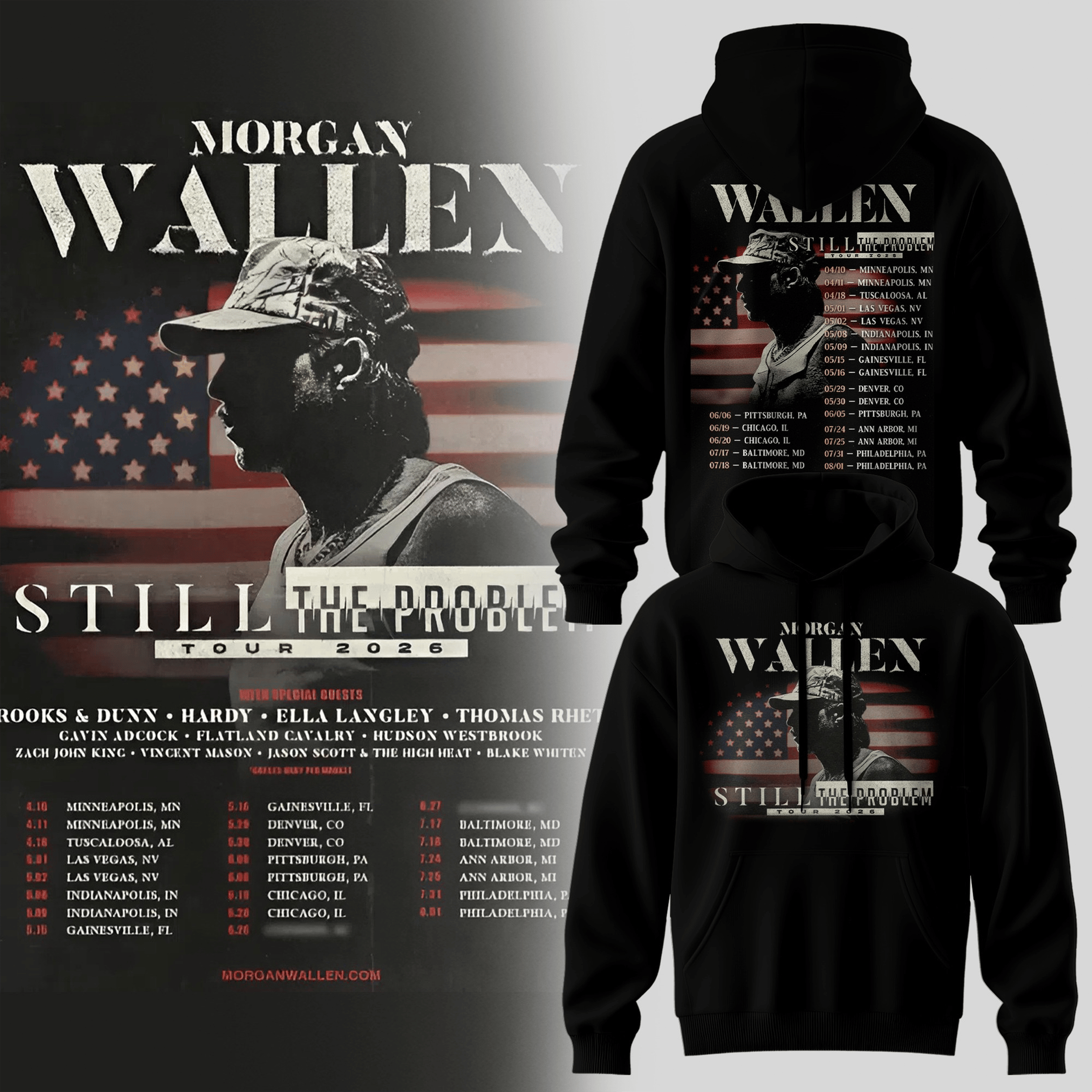 Morgan Wallen Still The Problem Tour 2026 Hoodie 2026 Tour Clothing Gifts For Morgan Wallen Fans-1