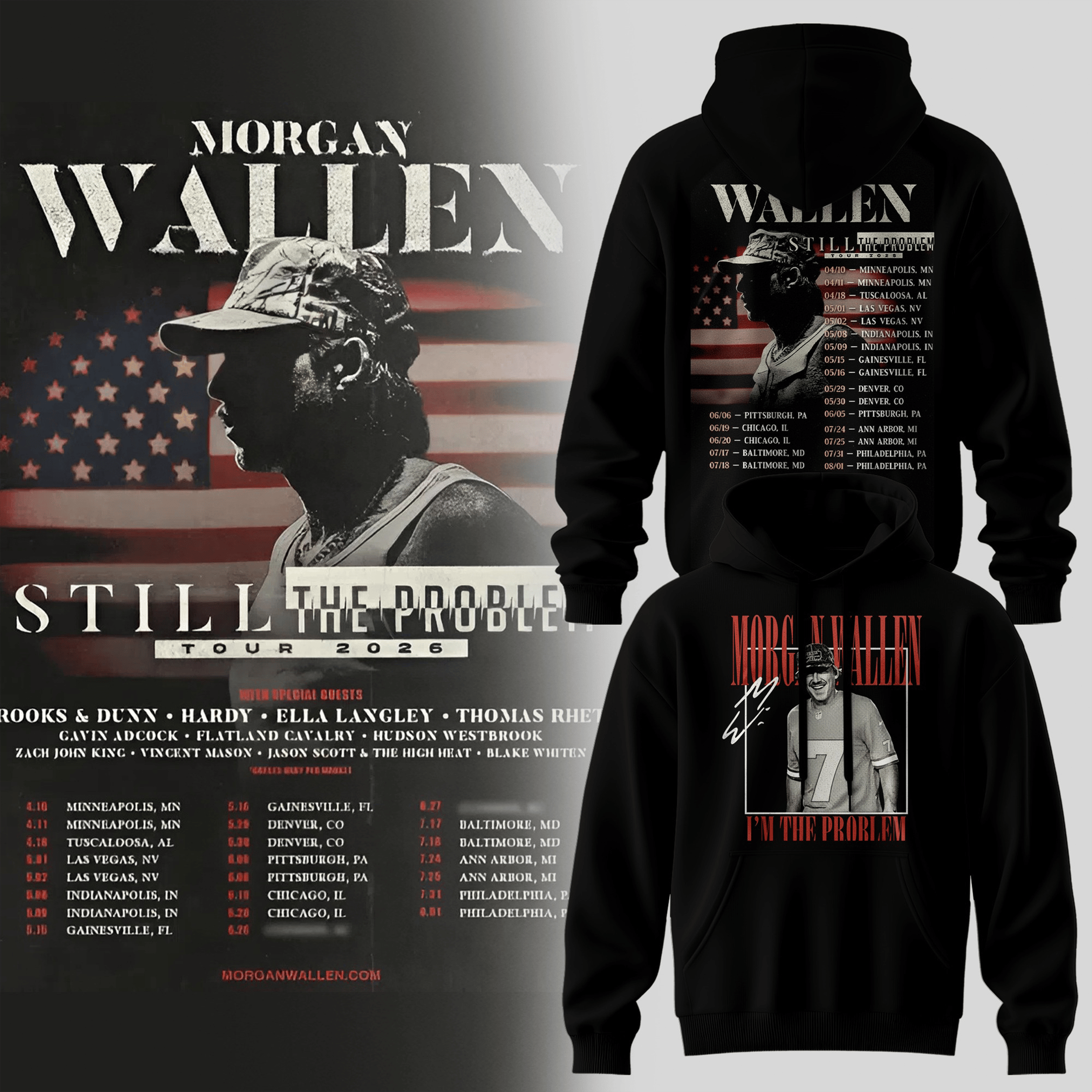Morgan Wallen Still The Problem Tour 2026 Hoodie Concert Apparel Morgan Wallen Fans Gifts-1
