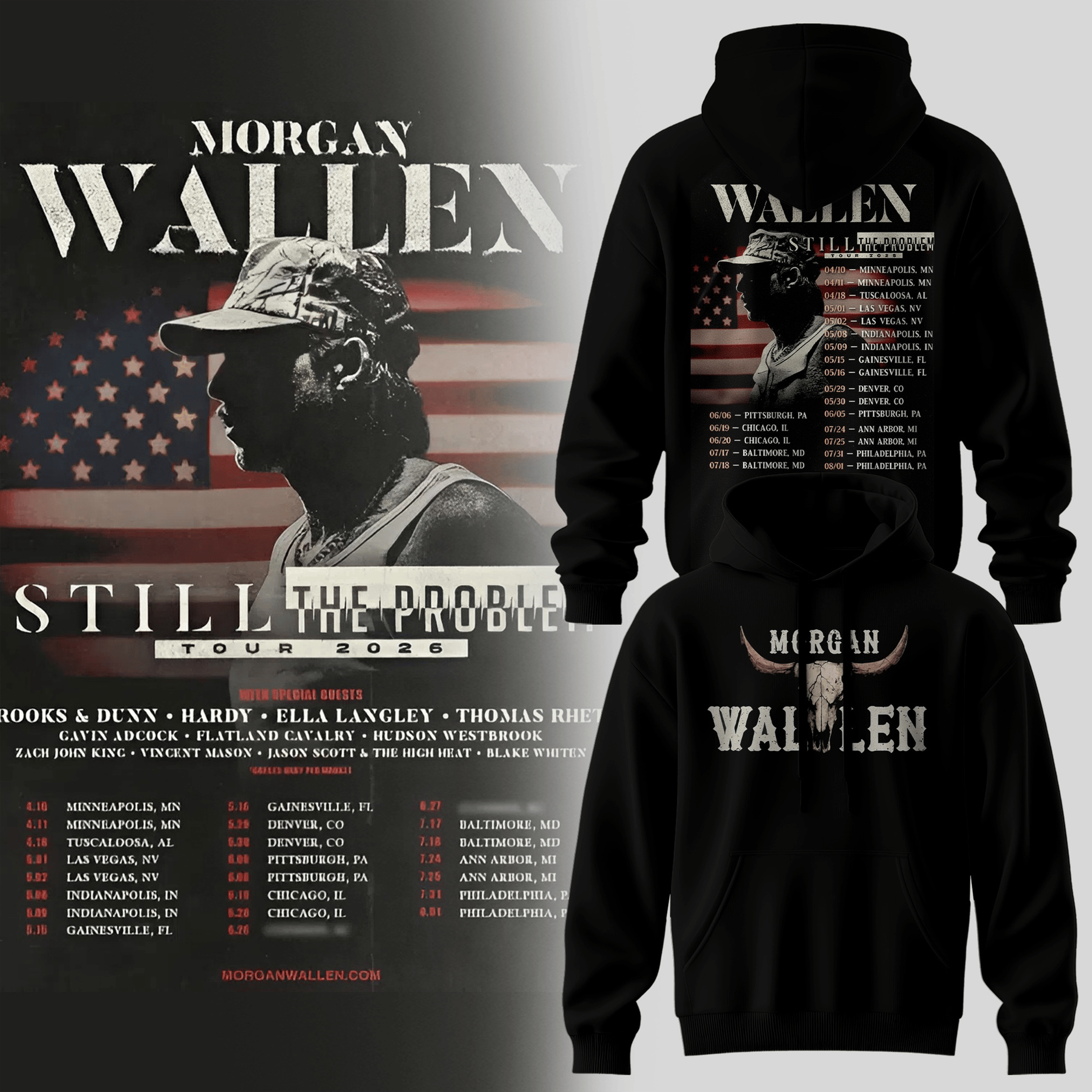 Morgan Wallen Still The Problem Tour 2026 Hoodie Morgan Wallen Merch Gifts For Concert Lovers-1