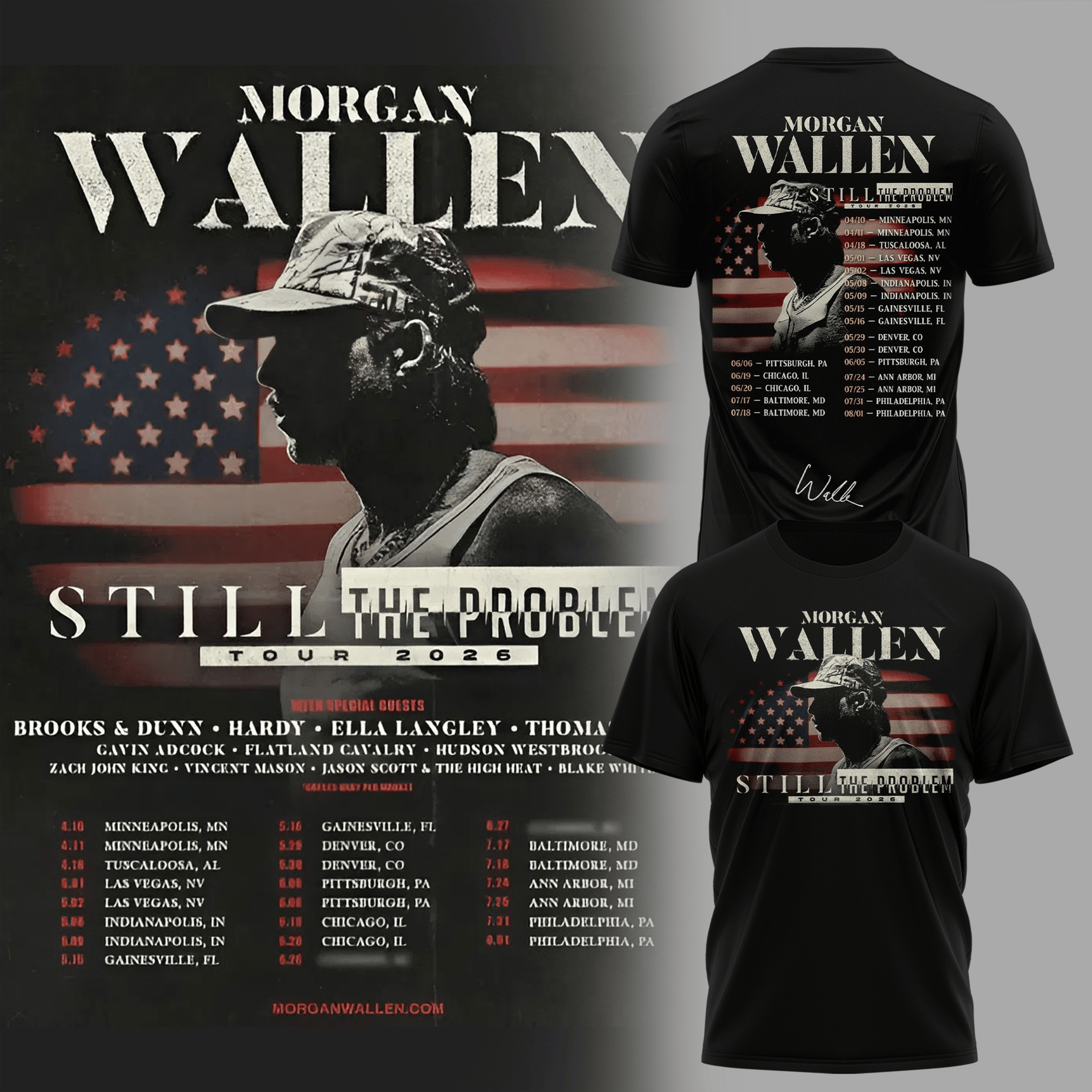 Morgan Wallen Still The Problem Tour 2026 T-Shirt Concert Apparel Morgan Wallen Lovers Gifts-1