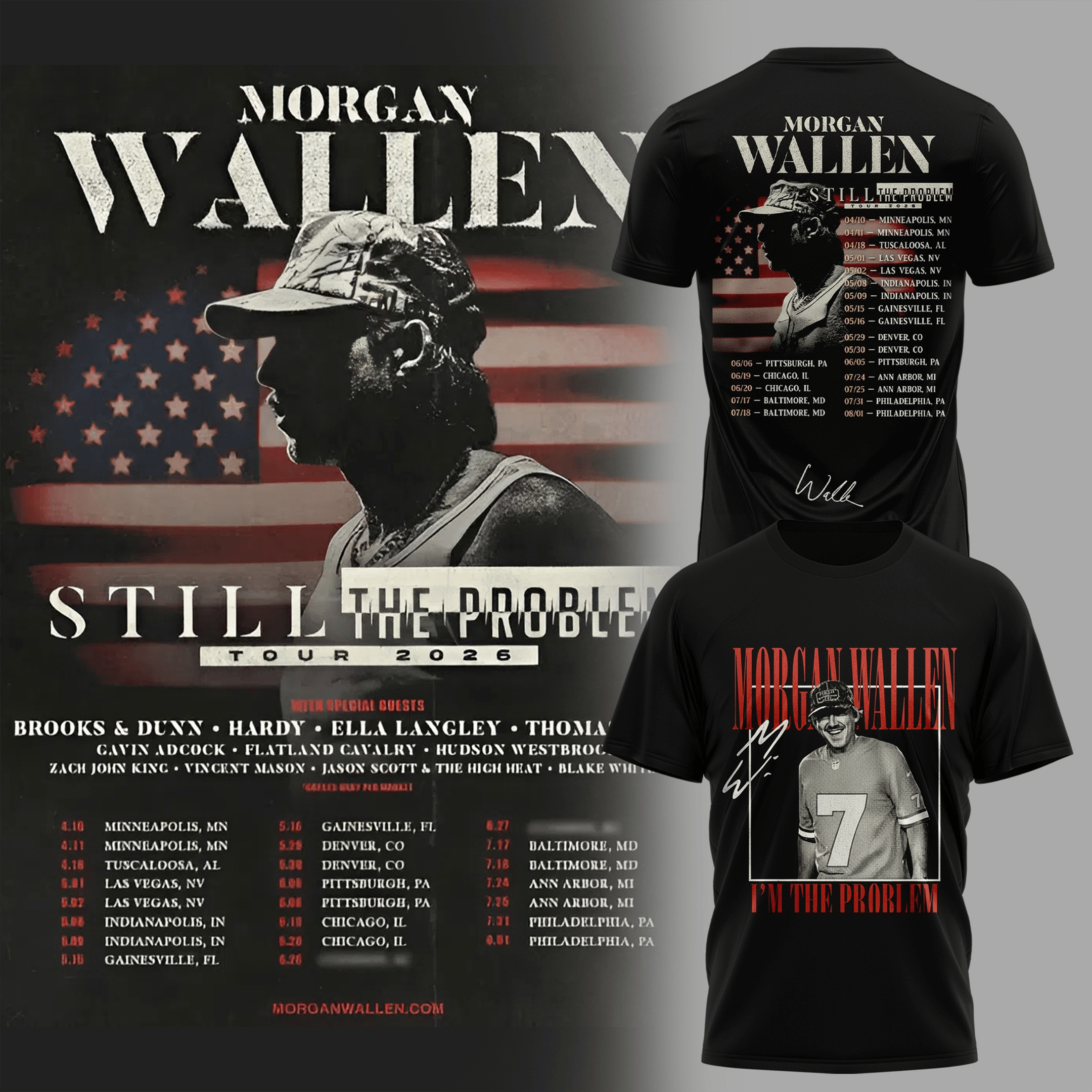 Morgan Wallen Still The Problem Tour 2026 T-Shirt Morgan Wallen Tour Merch Country Music Gifts-1