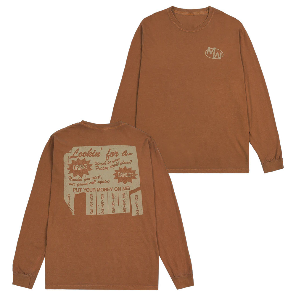 Morgan Wallen Tour 2025 Merch Money On Me Long Sleeve Shirt Country Music Fan Gifts-1