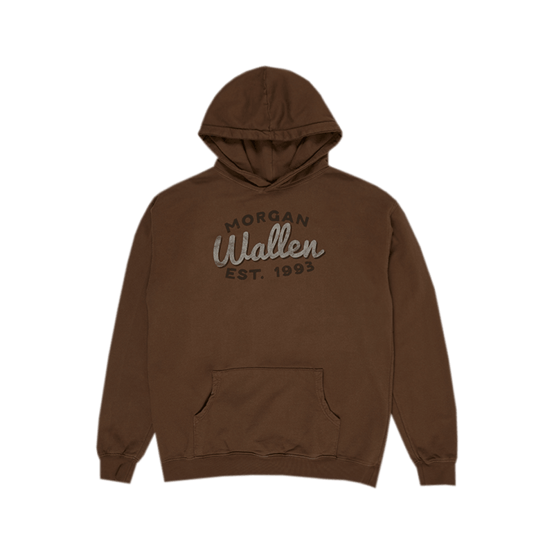 Morgan Wallen Tour Merch Hoodie Est 1993 One Thing At A Time Brown Hoodie-1
