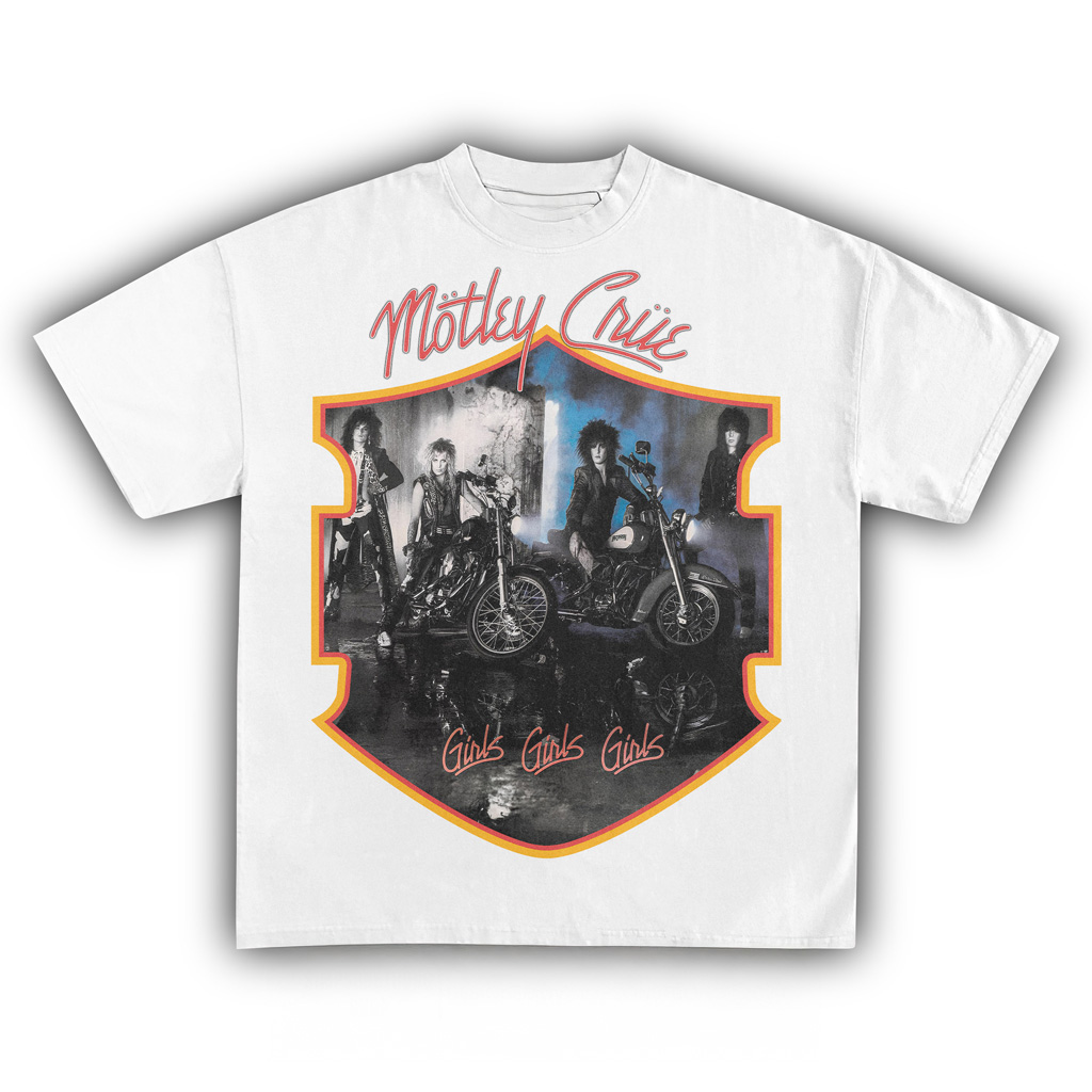 Motley Crue Girls Girls Girls White Shirt Motley Crue Merch Gifts For Music Lovers-1