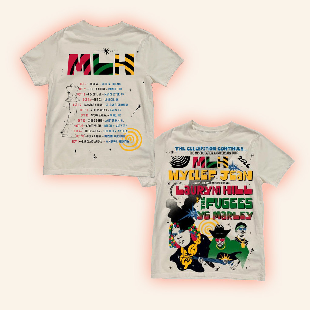 Ms Lauryn Hill Merch MLH X The Fugees X YG Marley Tour T-Shirt Gifts For Music Fans-1