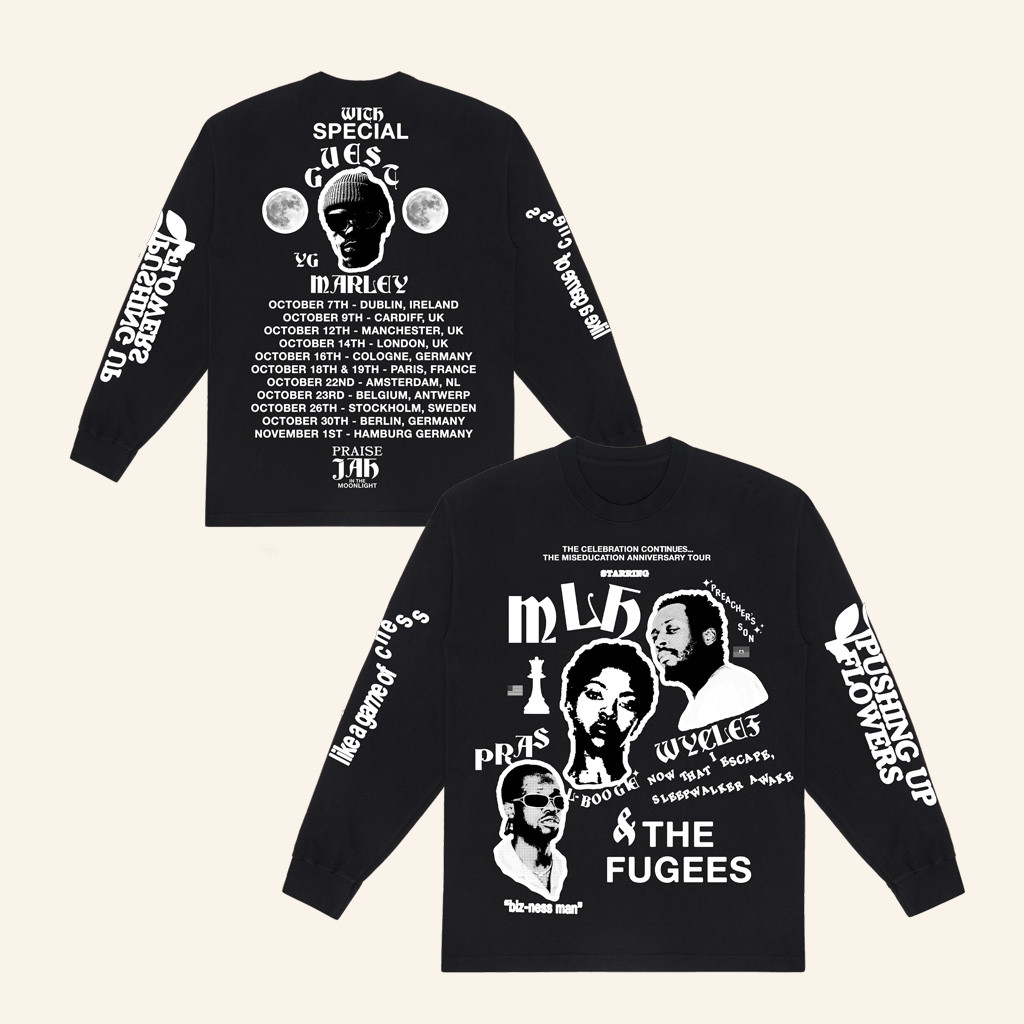 Ms Lauryn Hill Merch MLH X The Fugees X YG Maryley Tour Long Sleeve T-Shirt Fans Gifts-1