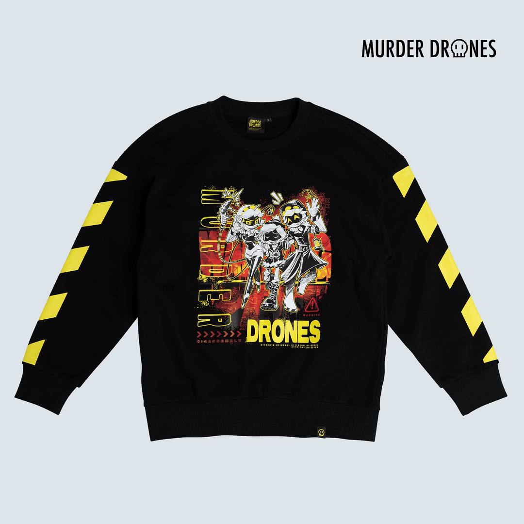 Murder Drones Merch Triumphant Trio Jumper Long Sleeve Shirt Glitch Productions Merch-1 Murder Drones Merch Triumphant Trio Jumper Long Sleeve Shirt Glitch Productions Merch-1