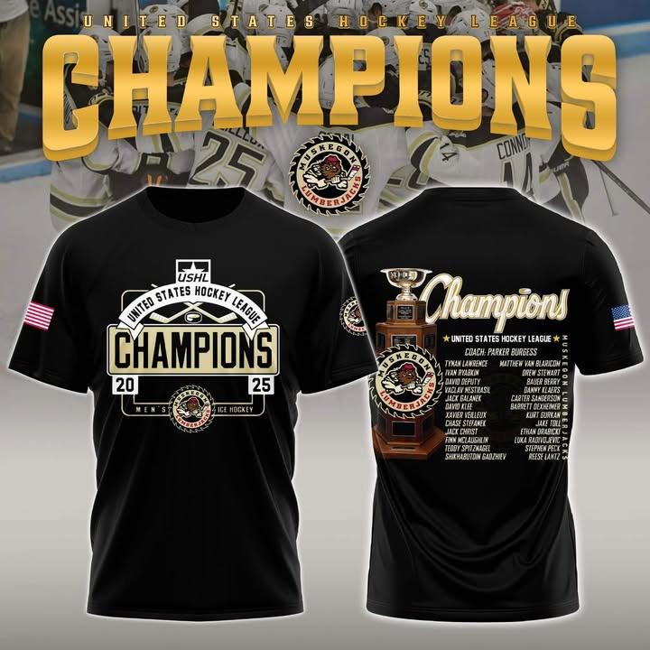 Muskegon Lumberjacks Champions USHL 2025 T-Shirt Gifts For Hockey Lovers Fans Merch-1