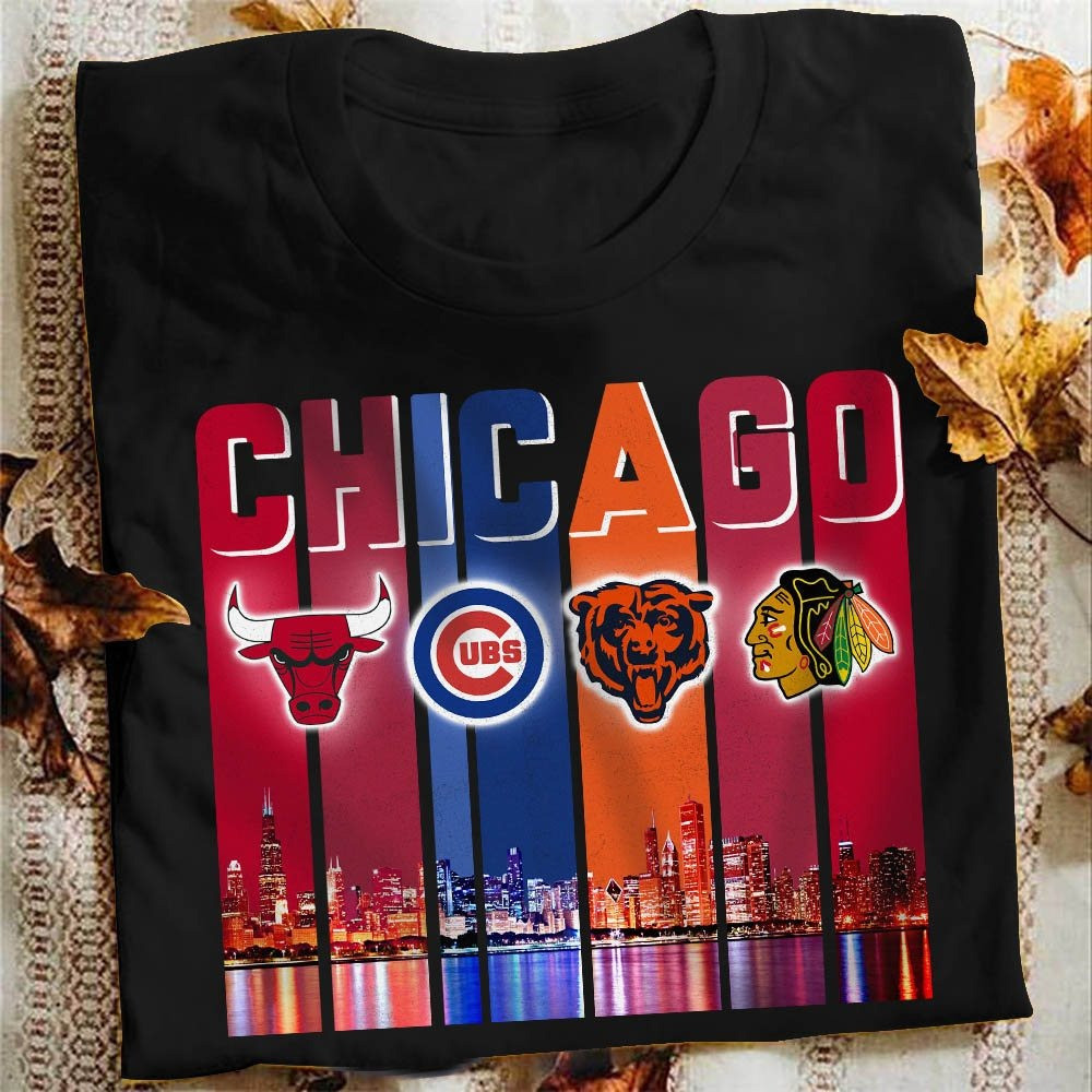My City My Team Chicago City Sports Team T-Shirt Gifts For Chicago Sports Fans-1