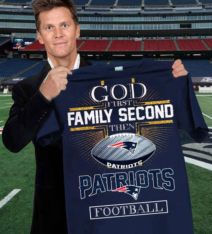 NE Patriots God First Family Second T-Shirt NE Patriots Clothing Faith Based Gifts For Him-1