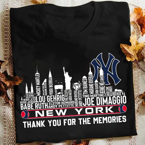NY New York Yankees T-Shirt Thank You For The Memories Yankees Fan Gift Ideas-1