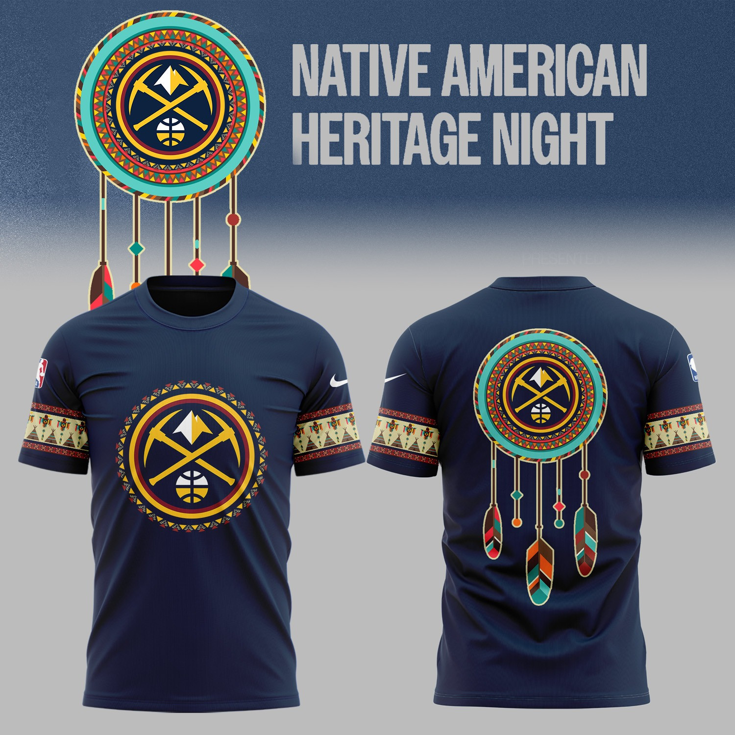Native American Heritage Night Denver Nuggets T-Shirt Basketball Fan Father's Day Gifts-1