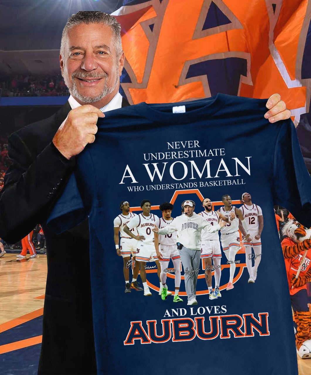 Never Underestimate A Woman Who Loves Auburn Shirt Basketball Fan Gifts For Her-1
