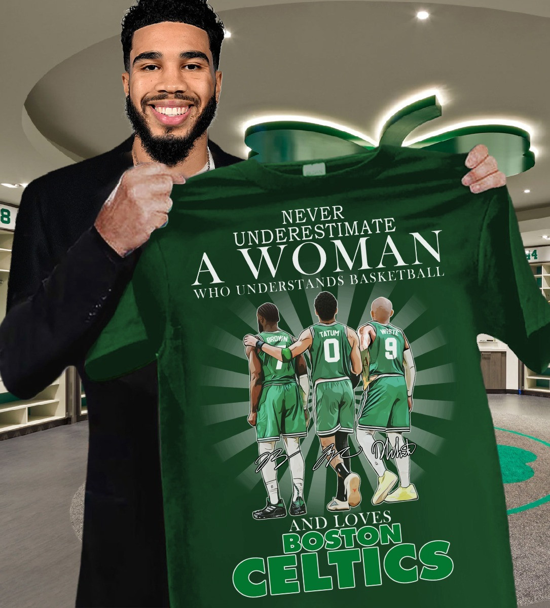 Never Underestimate A Woman Who Loves Boston Celtics Shirt Basketball Fan Gifts For Her-1